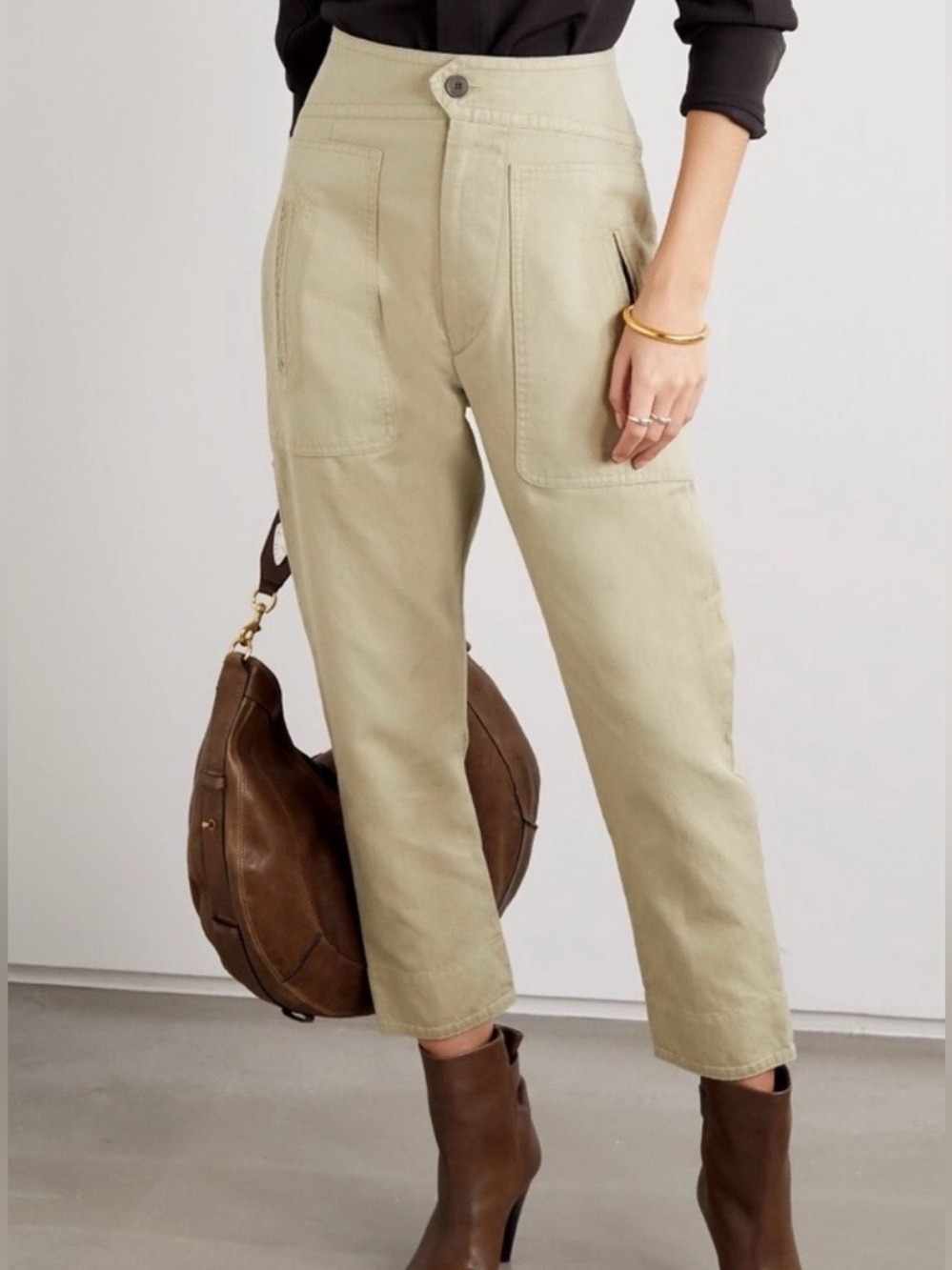 ISABEL MARANT ETOILE LINEN & COTTON BLEND RALUNI TROUSER, SIZE 36 (US S), NWOT.